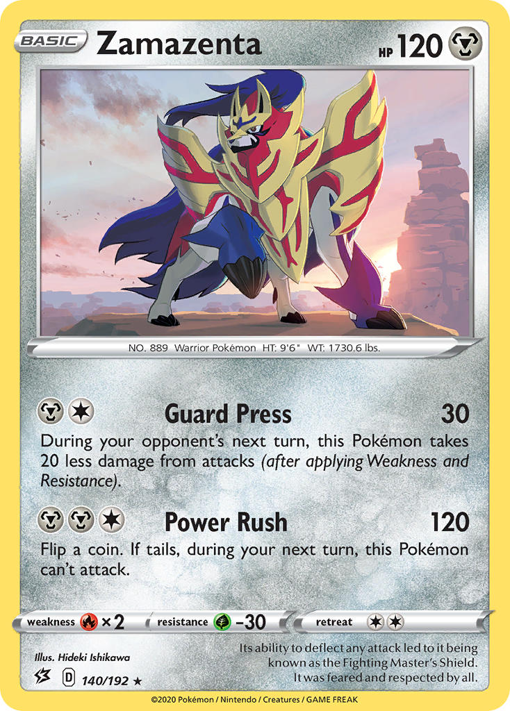 Zamazenta (140/192) (Cracked Ice Holo) (Theme Deck Exclusive) [Sword & Shield: Rebel Clash] | Dumpster Cat Games