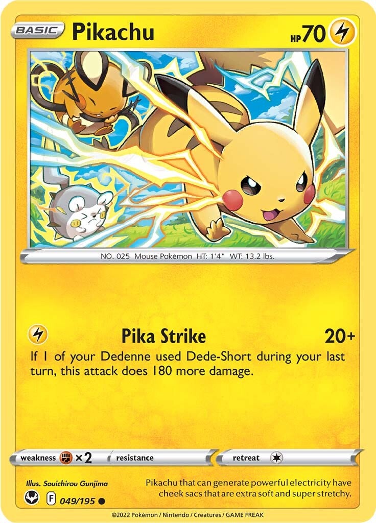 Pikachu (049/195) [Sword & Shield: Silver Tempest] | Dumpster Cat Games