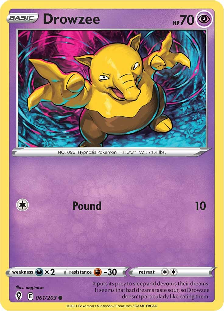 Drowzee (061/203) [Sword & Shield: Evolving Skies] | Dumpster Cat Games