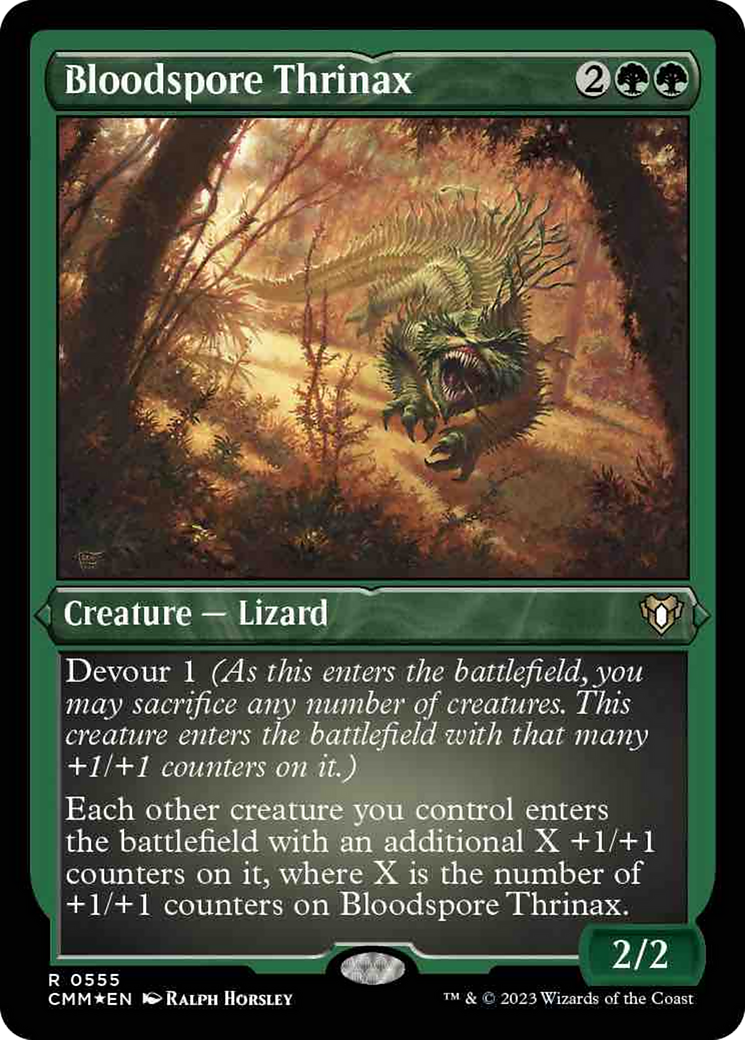 Bloodspore Thrinax (Foil Etched) [Commander Masters] | Dumpster Cat Games