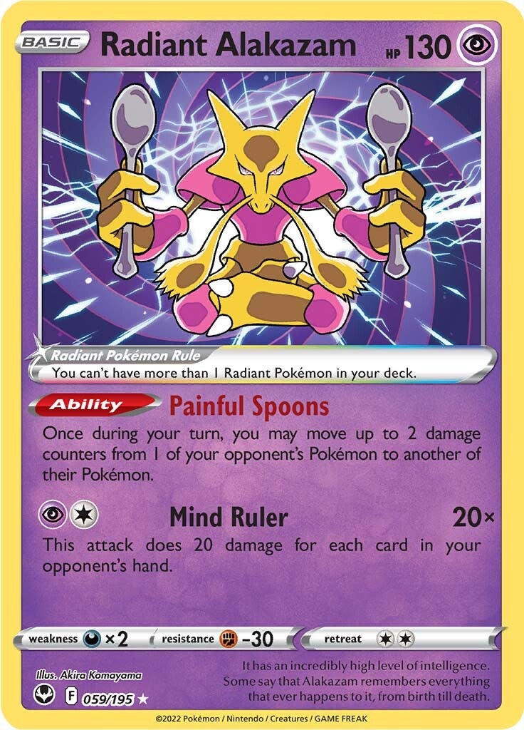 Radiant Alakazam (059/195) [Sword & Shield: Silver Tempest] | Dumpster Cat Games