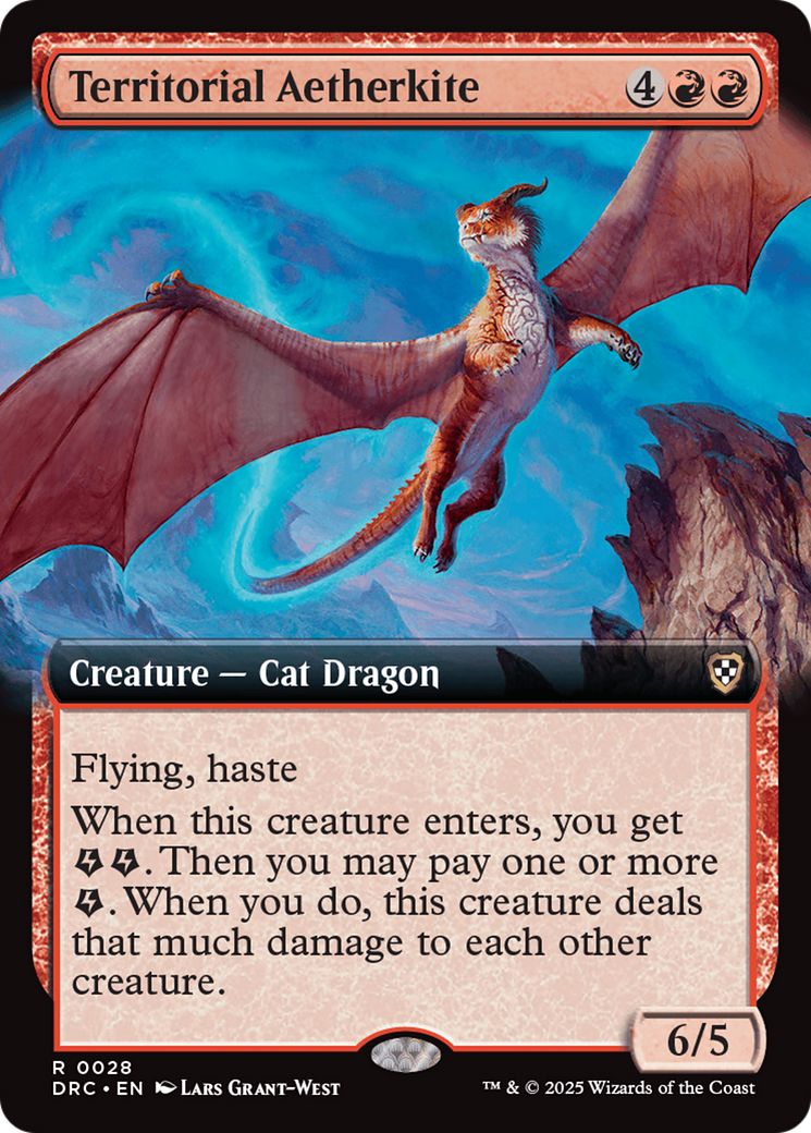 Territorial Aetherkite (Extended Art) [Aetherdrift Commander] | Dumpster Cat Games