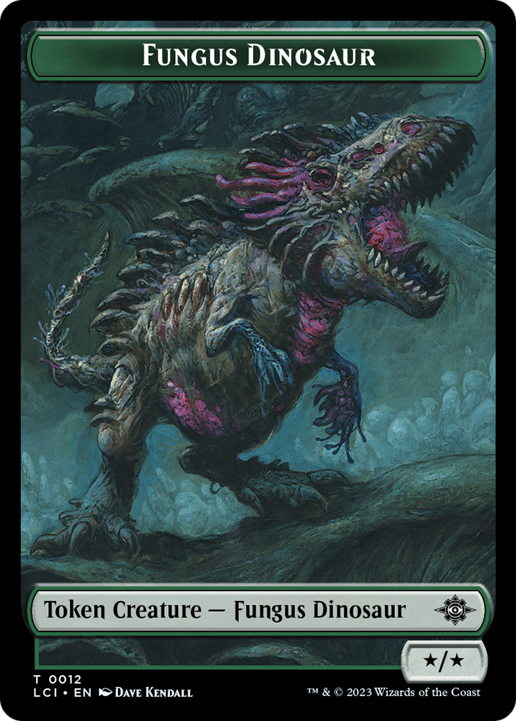 Fungus Dinosaur // Dinosaur (0001) Double-Sided Token [The Lost Caverns of Ixalan Tokens] | Dumpster Cat Games