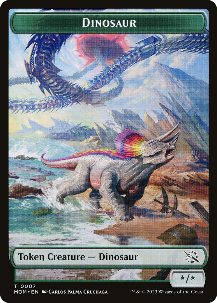 Phyrexian Myr // Dinosaur Double-Sided Token [March of the Machine Tokens] | Dumpster Cat Games