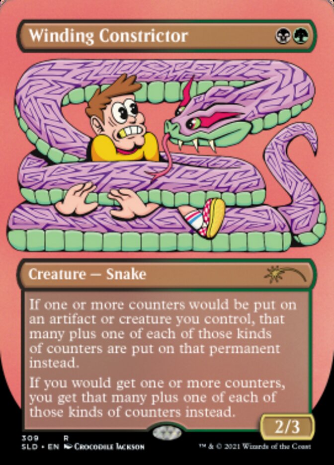 Winding Constrictor (Borderless) (Foil Etched) [Secret Lair Drop Series] | Dumpster Cat Games