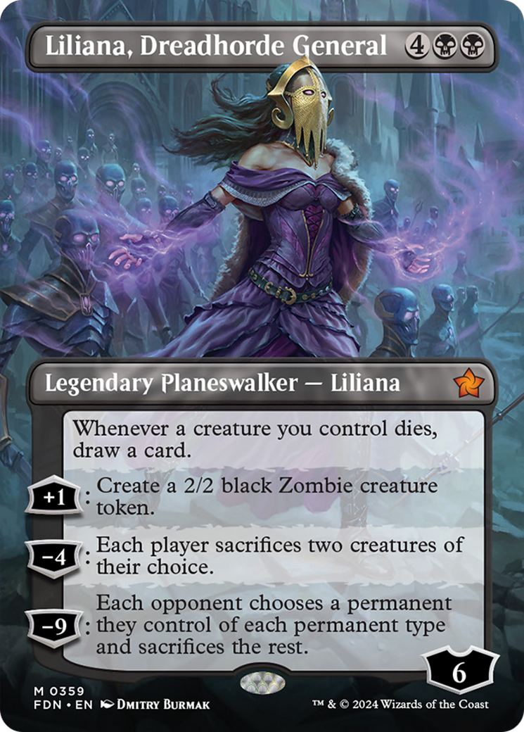 Liliana, Dreadhorde General (Borderless) [Foundations] | Dumpster Cat Games