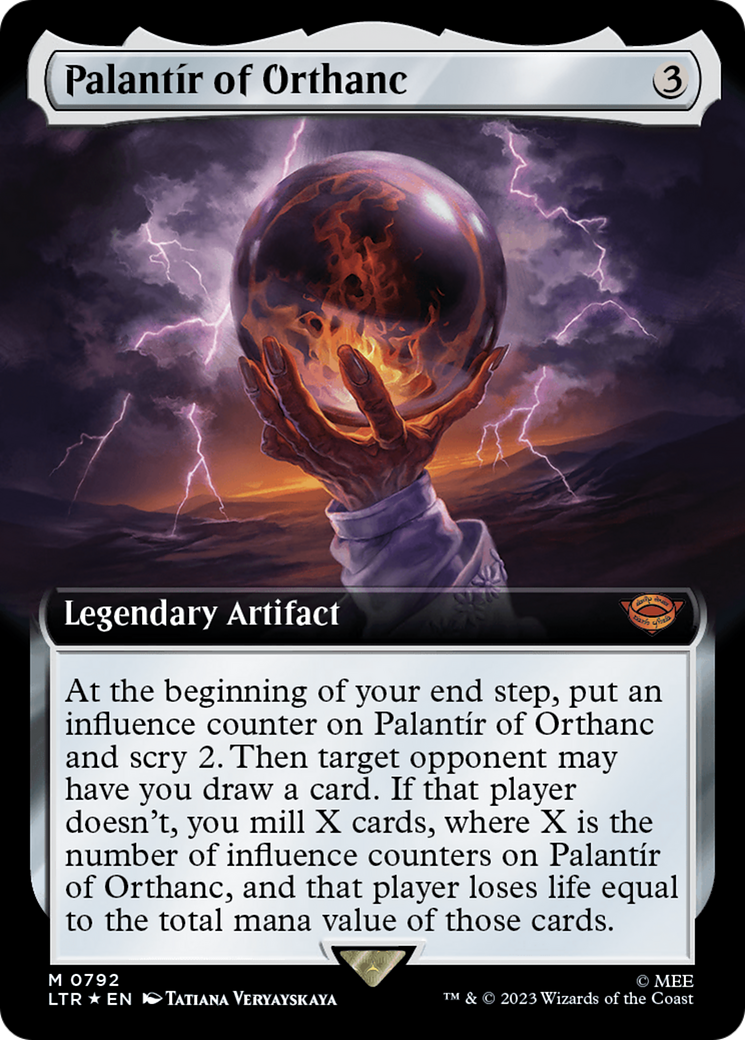 Palantir of Orthanc (Extended Art) (Surge Foil) [The Lord of the Rings: Tales of Middle-Earth] | Dumpster Cat Games