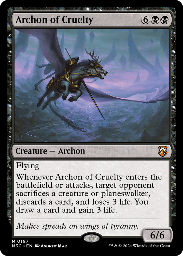 Archon of Cruelty (Ripple Foil) [Modern Horizons 3 Commander] | Dumpster Cat Games