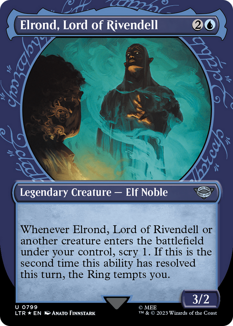 Elrond, Lord of Rivendell (Showcase) (Surge Foil) [The Lord of the Rings: Tales of Middle-Earth] | Dumpster Cat Games