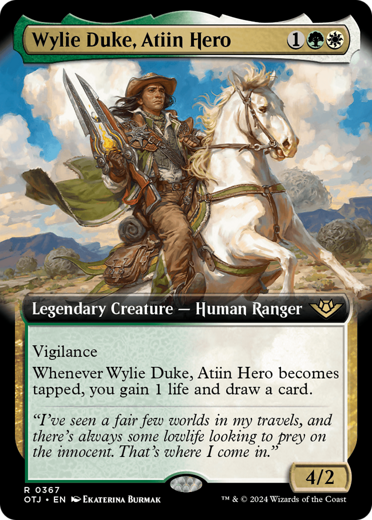 Wylie Duke, Atiin Hero (Extended Art) [Outlaws of Thunder Junction] | Dumpster Cat Games