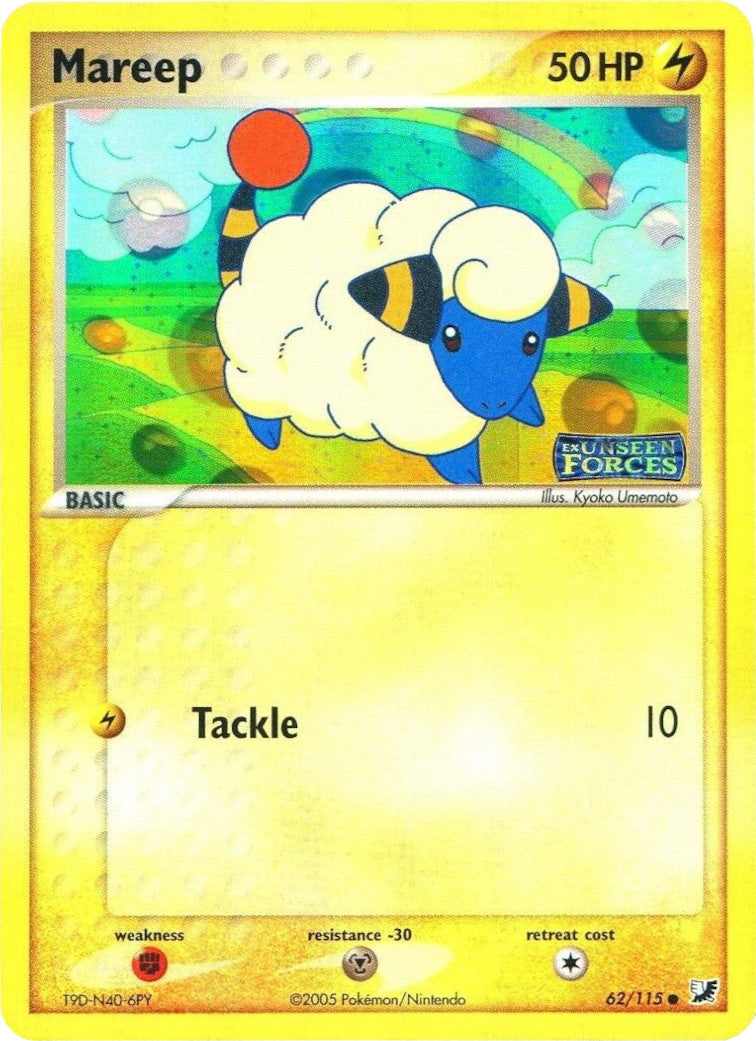 Mareep (62/115) (Stamped) [EX: Unseen Forces] | Dumpster Cat Games