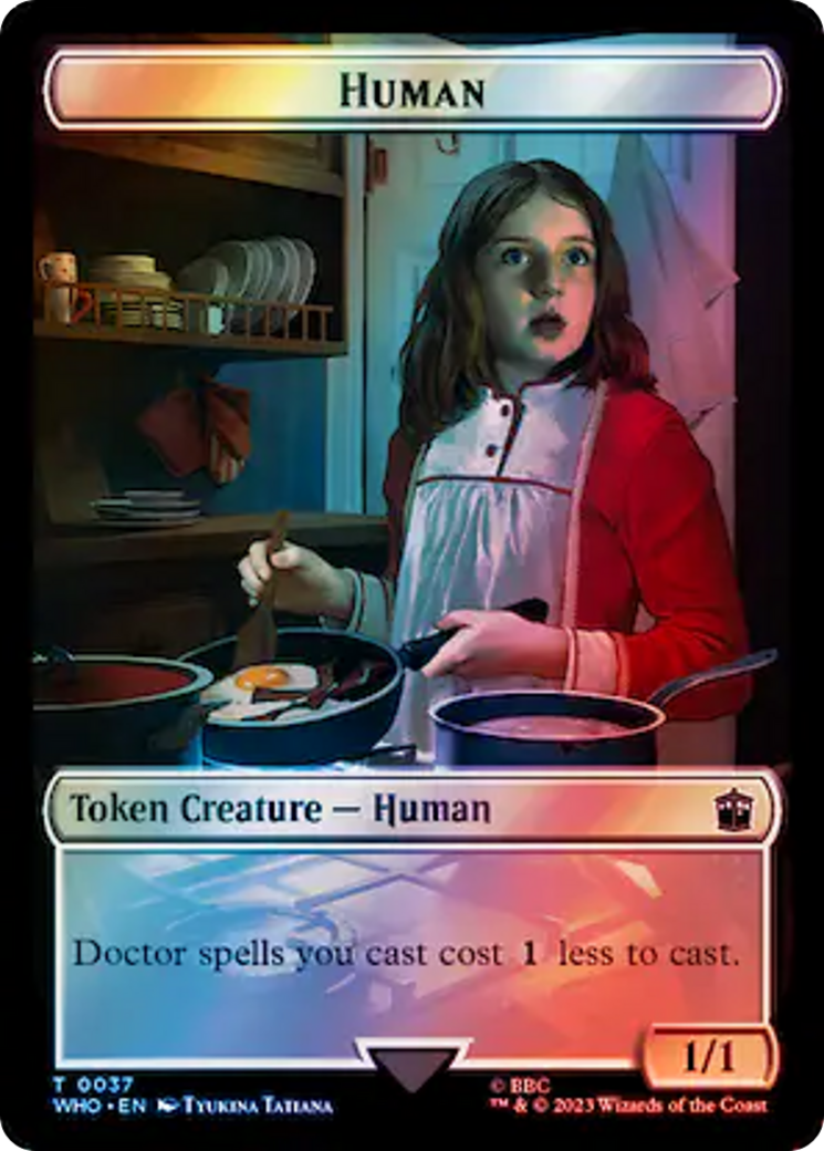 Human (0037) // Food (0059) Double-Sided Token (Surge Foil) [Doctor Who Tokens] | Dumpster Cat Games