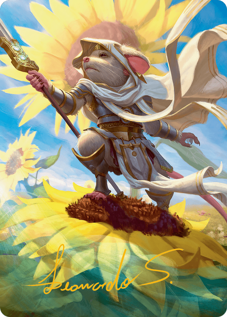 Elspeth, Sun's Champion Art Card (Gold-Stamped Signature) [Bloomburrow Art Series] | Dumpster Cat Games