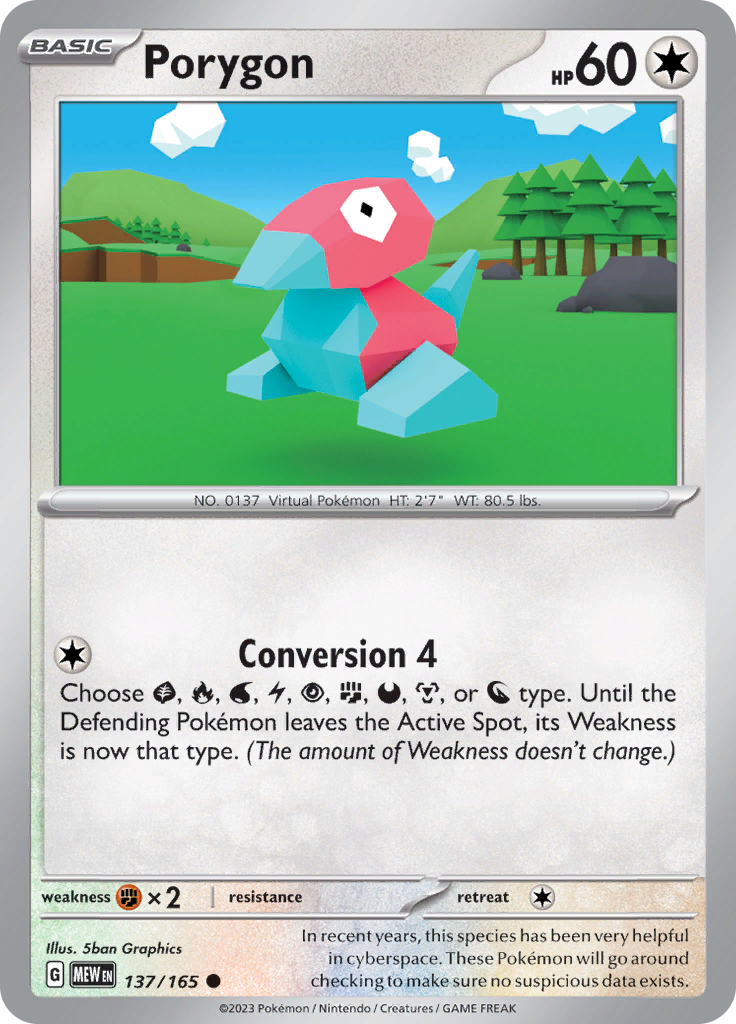 Porygon (137/165) [Scarlet & Violet: 151] | Dumpster Cat Games