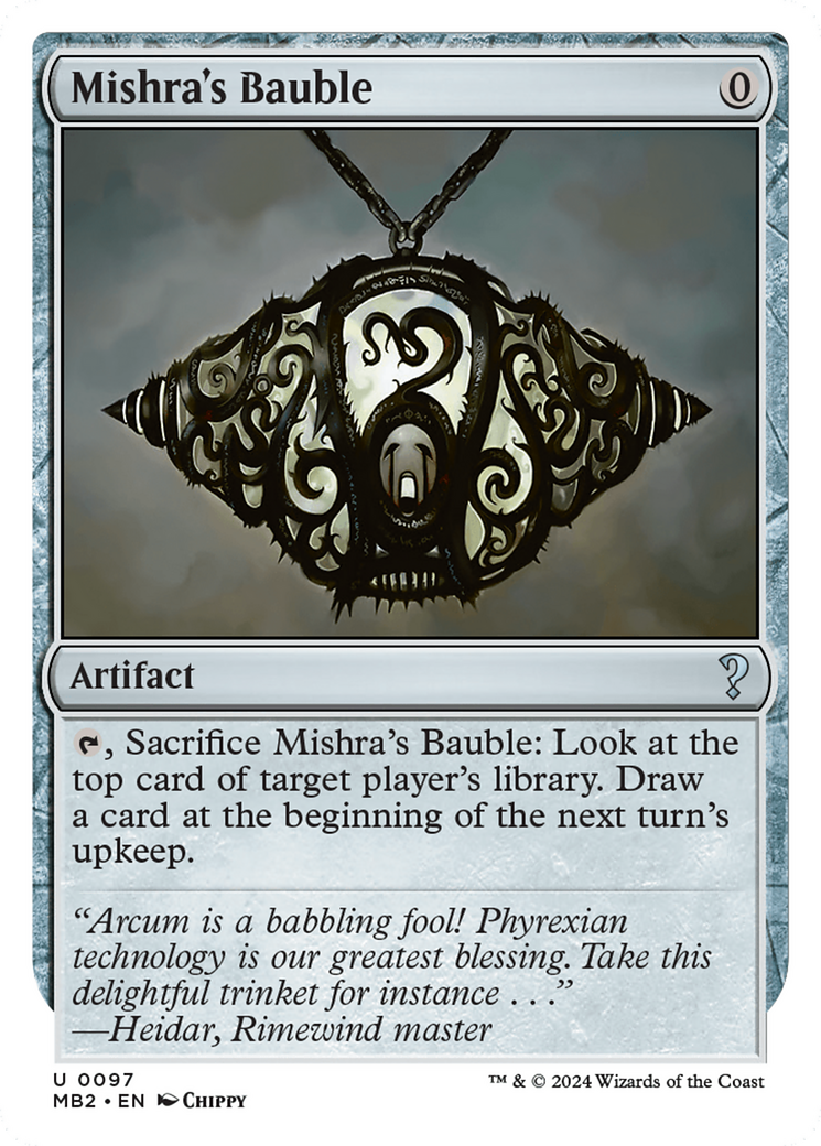 Mishra's Bauble (White Border) [Mystery Booster 2] | Dumpster Cat Games