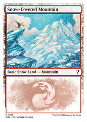 Snow-Covered Mountain (White Border) [Mystery Booster 2] | Dumpster Cat Games