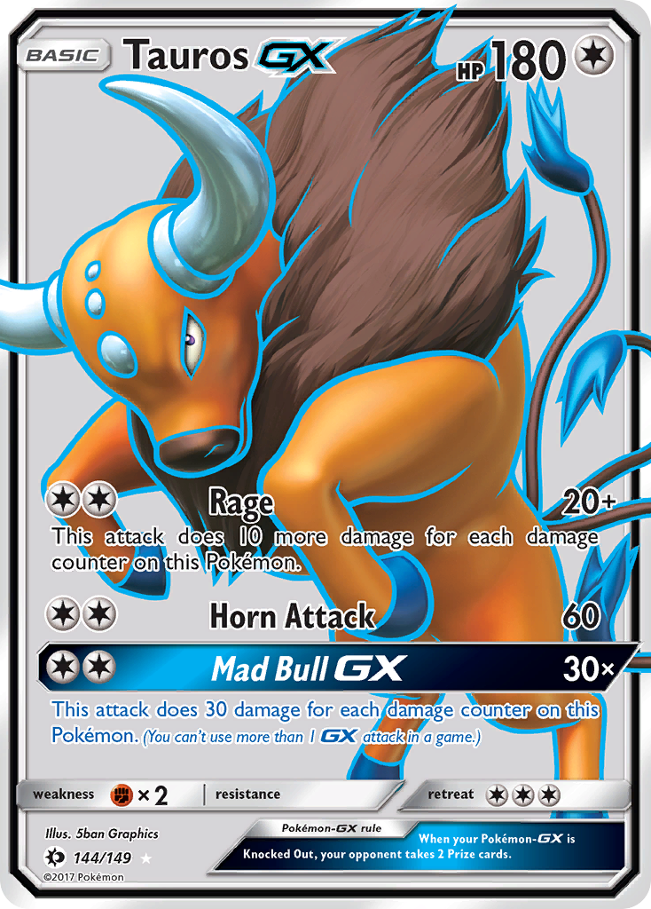 Tauros GX (144/149) [Sun & Moon: Base Set] | Dumpster Cat Games