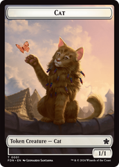 Elf Warrior // Cat (001) Doubled-Sided Token [Foundations Tokens] | Dumpster Cat Games