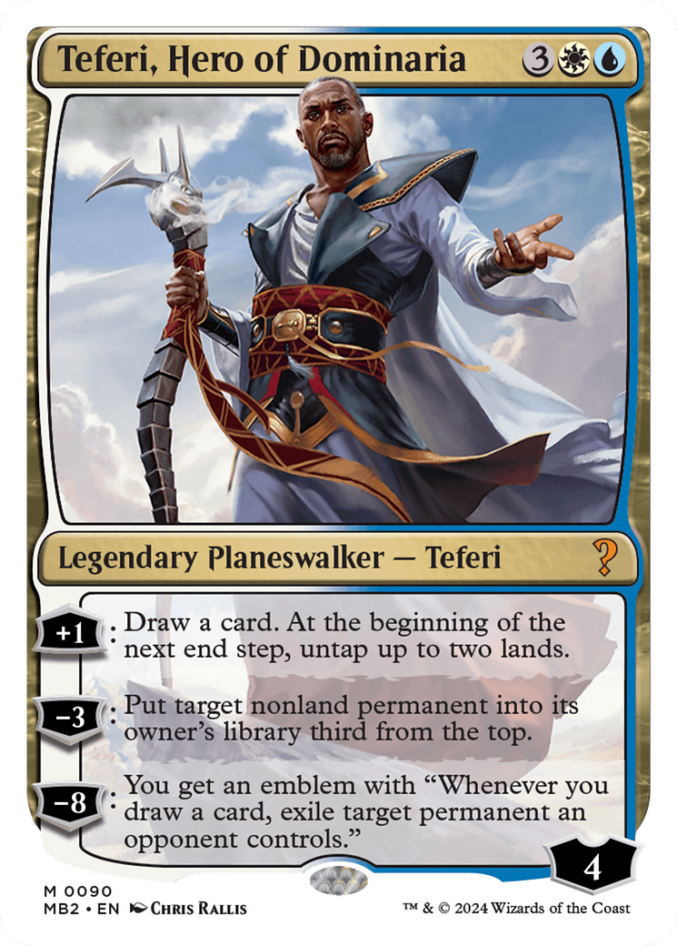 Teferi, Hero of Dominaria (White Border) [Mystery Booster 2] | Dumpster Cat Games