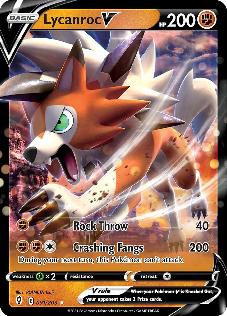 Lycanroc V (091/203) [Sword & Shield: Evolving Skies] | Dumpster Cat Games