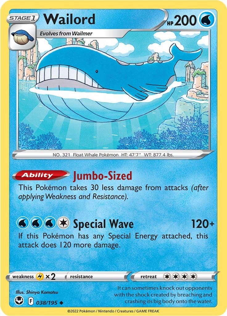 Wailord (038/195) [Sword & Shield: Silver Tempest] | Dumpster Cat Games