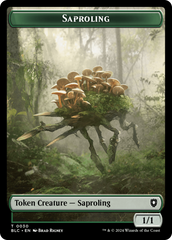 Saproling // Treasure Double-Sided Token [Bloomburrow Commander Tokens] | Dumpster Cat Games