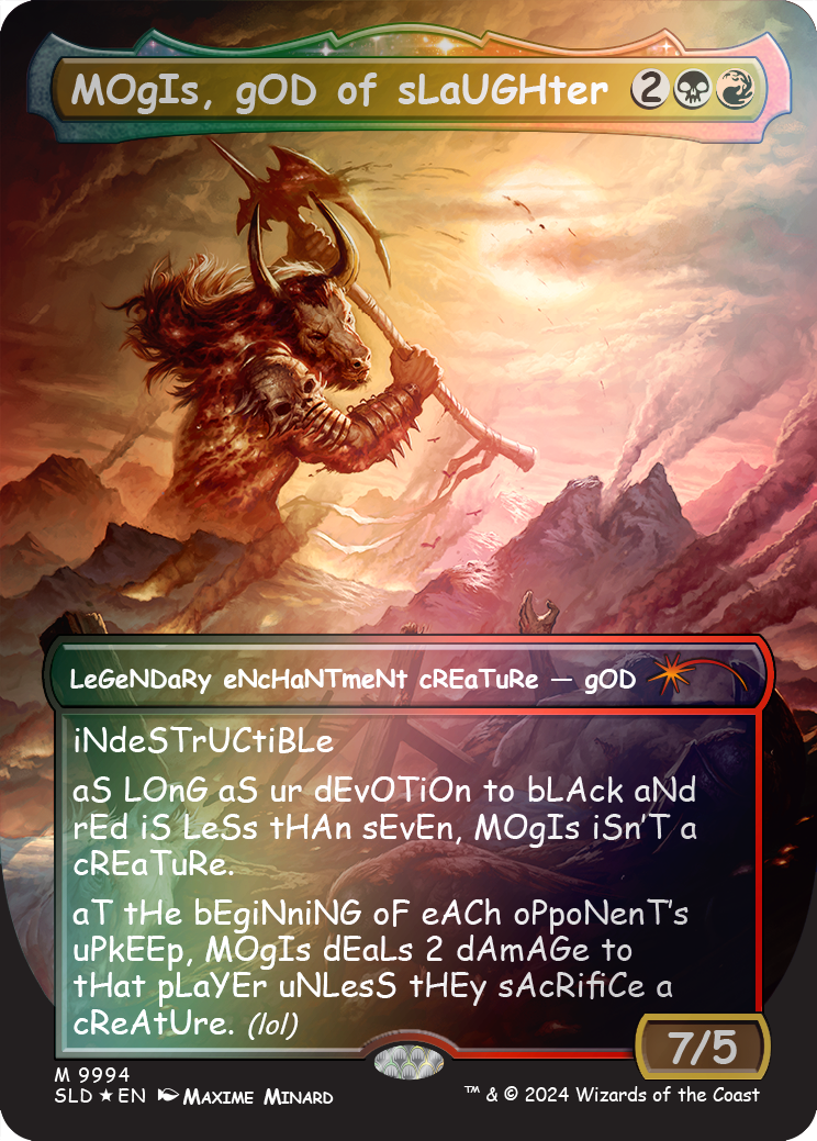 MOgIs, gOD of sLaUGHter (9994) (Rainbow Foil) [Secret Lair Drop Series] | Dumpster Cat Games