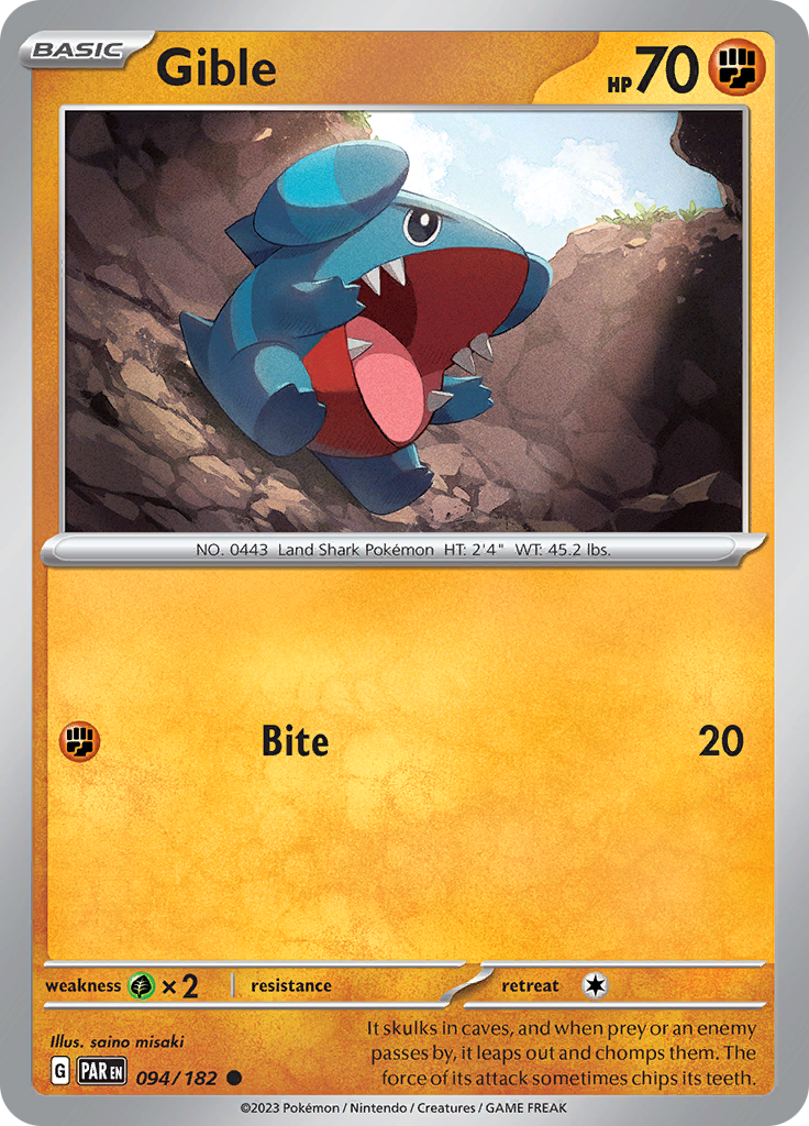 Gible (094/182) [Scarlet & Violet: Paradox Rift] | Dumpster Cat Games