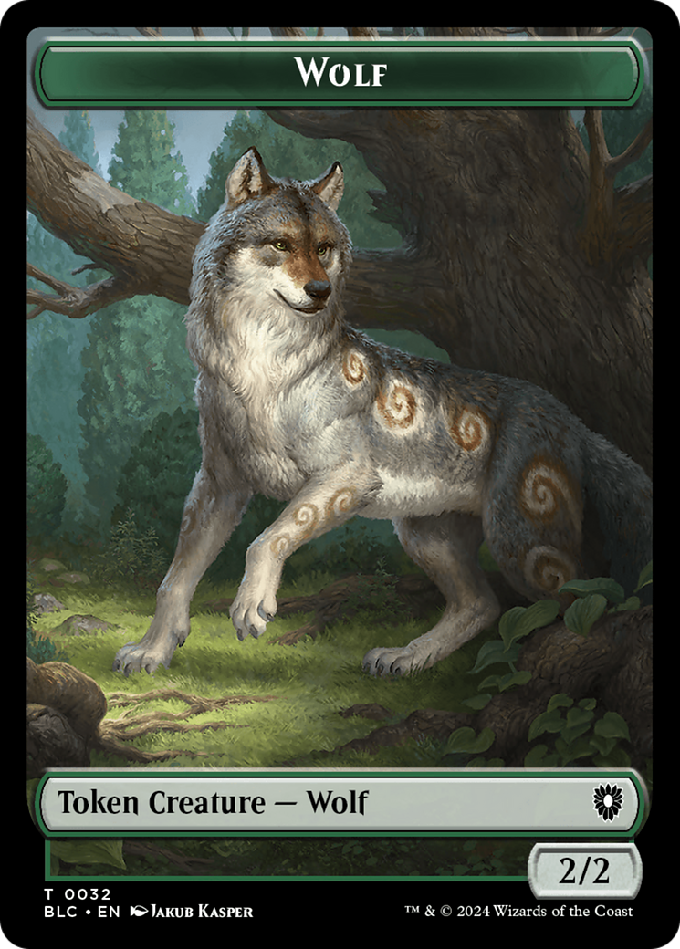 Goat // Wolf (032) Double-Sided Token [Bloomburrow Commander Tokens] | Dumpster Cat Games