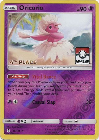 Oricorio (55/145) (League Promo 4th Place) [Sun & Moon: Guardians Rising] | Dumpster Cat Games