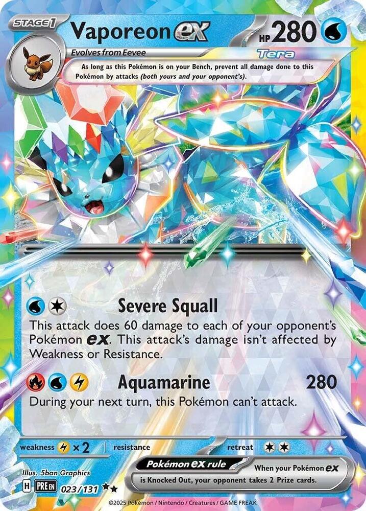 Vaporeon ex (023/131) [Scarlet & Violet: Prismatic Evolutions] | Dumpster Cat Games