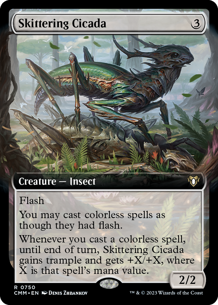 Skittering Cicada (Extended Art) [Commander Masters] | Dumpster Cat Games