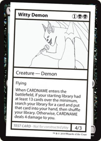 Witty Demon (2021 Edition) [Mystery Booster Playtest Cards] | Dumpster Cat Games