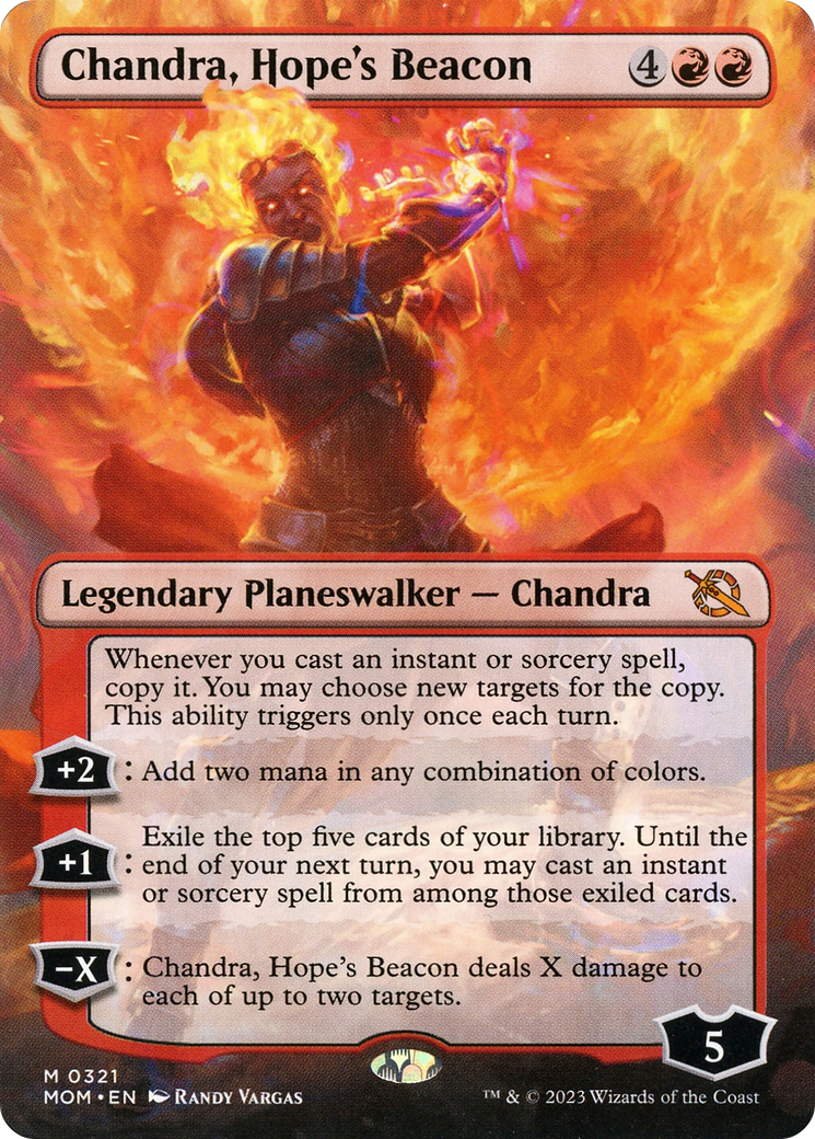 Chandra, Hope's Beacon (Borderless Alternate Art) [March of the Machine] | Dumpster Cat Games