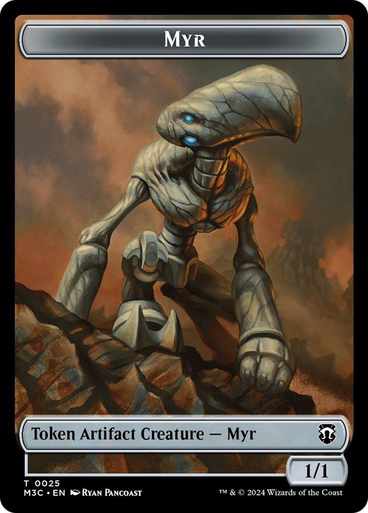 Construct (Ripple Foil) // Myr Double-Sided Token [Modern Horizons 3 Commander Tokens] | Dumpster Cat Games