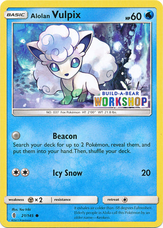 Alolan Vulpix (21/145) (Build A Bear Workshop Exclusive) [Sun & Moon: Guardians Rising] | Dumpster Cat Games