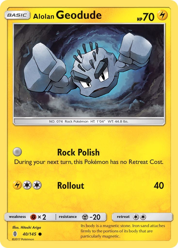 Alolan Geodude (40/145) [Sun & Moon: Guardians Rising] | Dumpster Cat Games