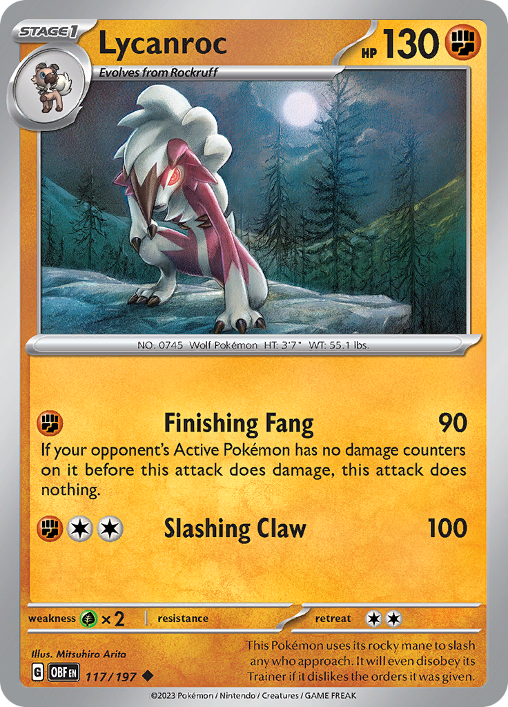 Lycanroc (117/197) [Scarlet & Violet: Obsidian Flames] | Dumpster Cat Games