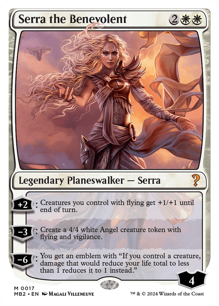 Serra the Benevolent (White Border) [Mystery Booster 2] | Dumpster Cat Games