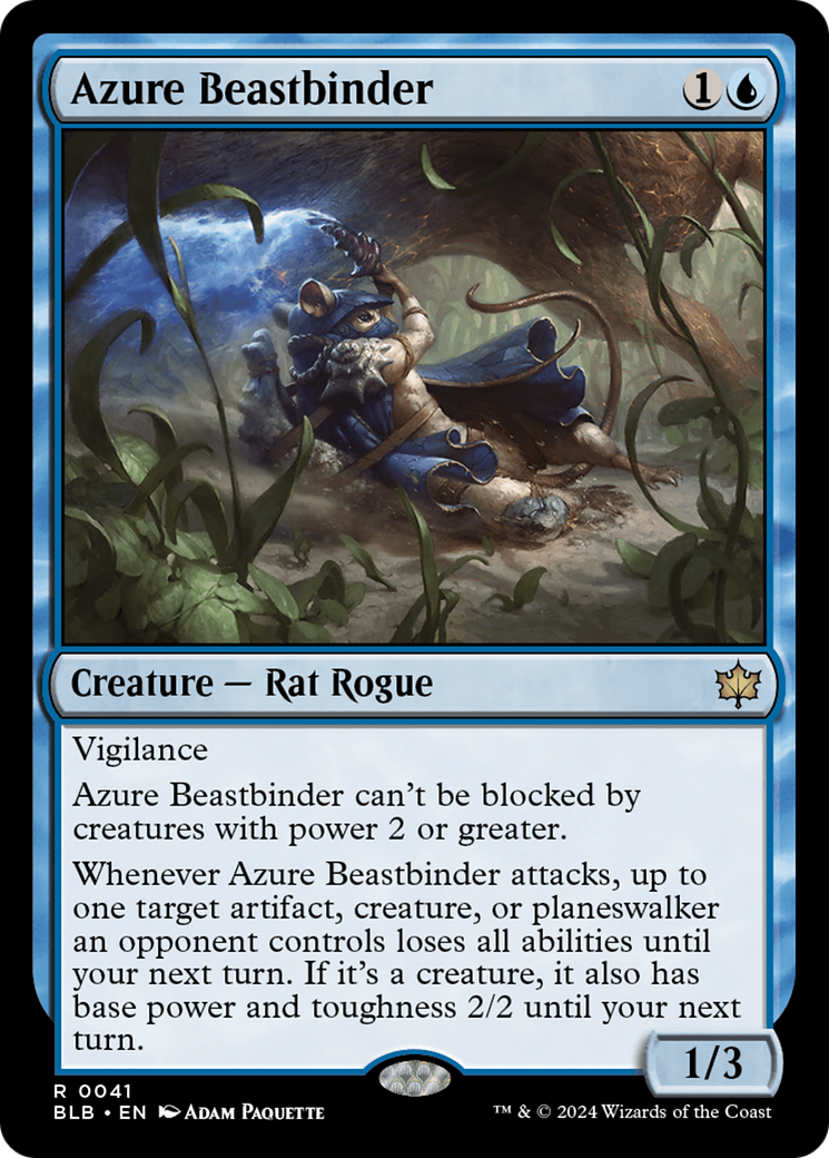 Azure Beastbinder [Bloomburrow] | Dumpster Cat Games