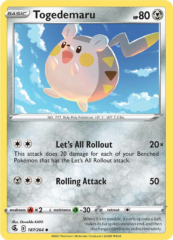 Togedemaru (187/264) [Sword & Shield: Fusion Strike] | Dumpster Cat Games