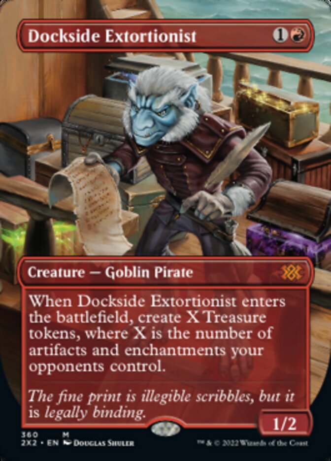 Dockside Extortionist (Borderless Alternate Art) [Double Masters 2022] | Dumpster Cat Games