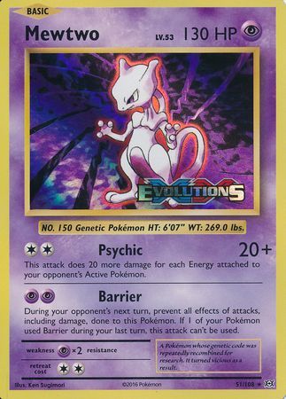 Mewtwo (51/108) (XY Evolutions Prerelease) [XY: Black Star Promos] | Dumpster Cat Games