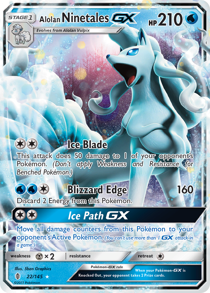 Alolan Ninetales GX (22/145) [Sun & Moon: Guardians Rising] | Dumpster Cat Games