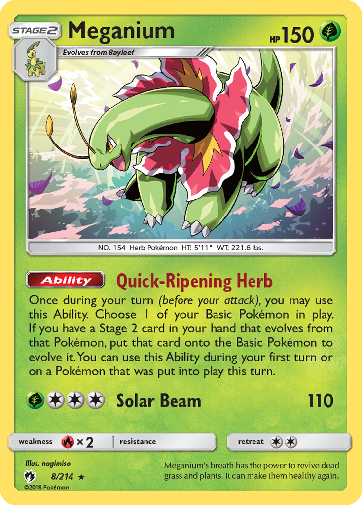 Meganium (8/214) [Sun & Moon: Lost Thunder] | Dumpster Cat Games