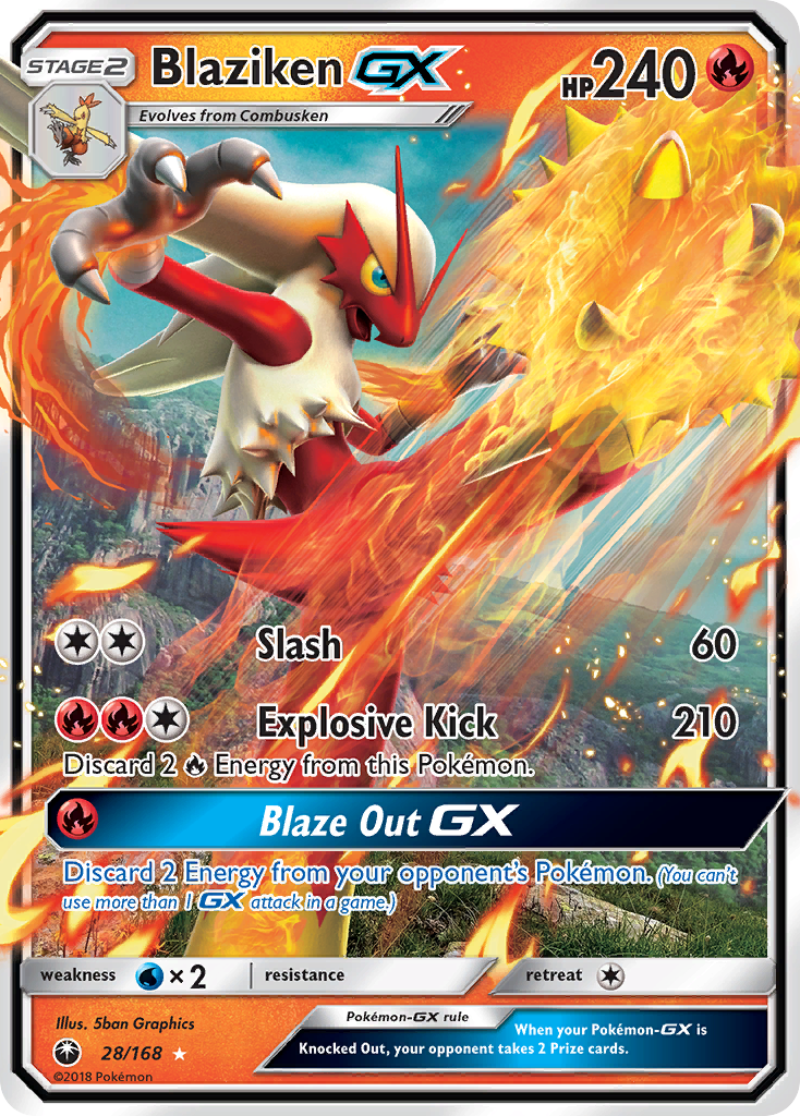 Blaziken GX (28/168) [Sun & Moon: Celestial Storm] | Dumpster Cat Games