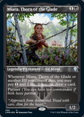 Miara, Thorn of the Glade (Foil Etched) [Commander Legends] | Dumpster Cat Games