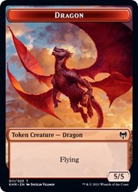 Dragon // Thopter Double-sided Token [Kaldheim Commander Tokens] | Dumpster Cat Games