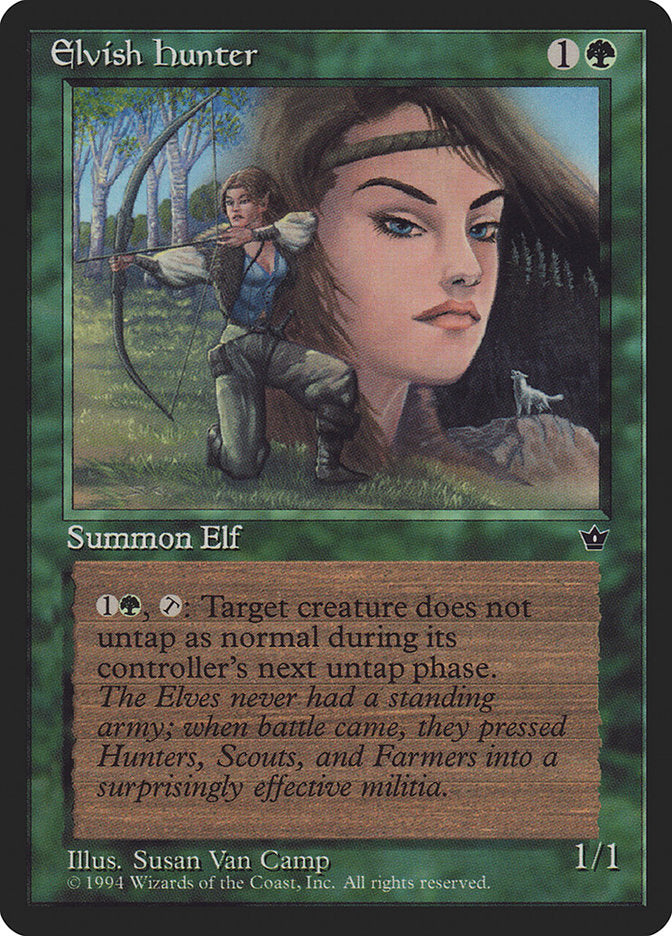 Elvish Hunter (Susan Van Camp) [Fallen Empires] | Dumpster Cat Games