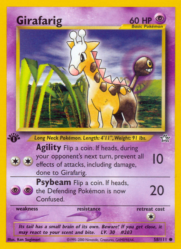 Girafarig (58/111) [Neo Genesis 1st Edition] | Dumpster Cat Games